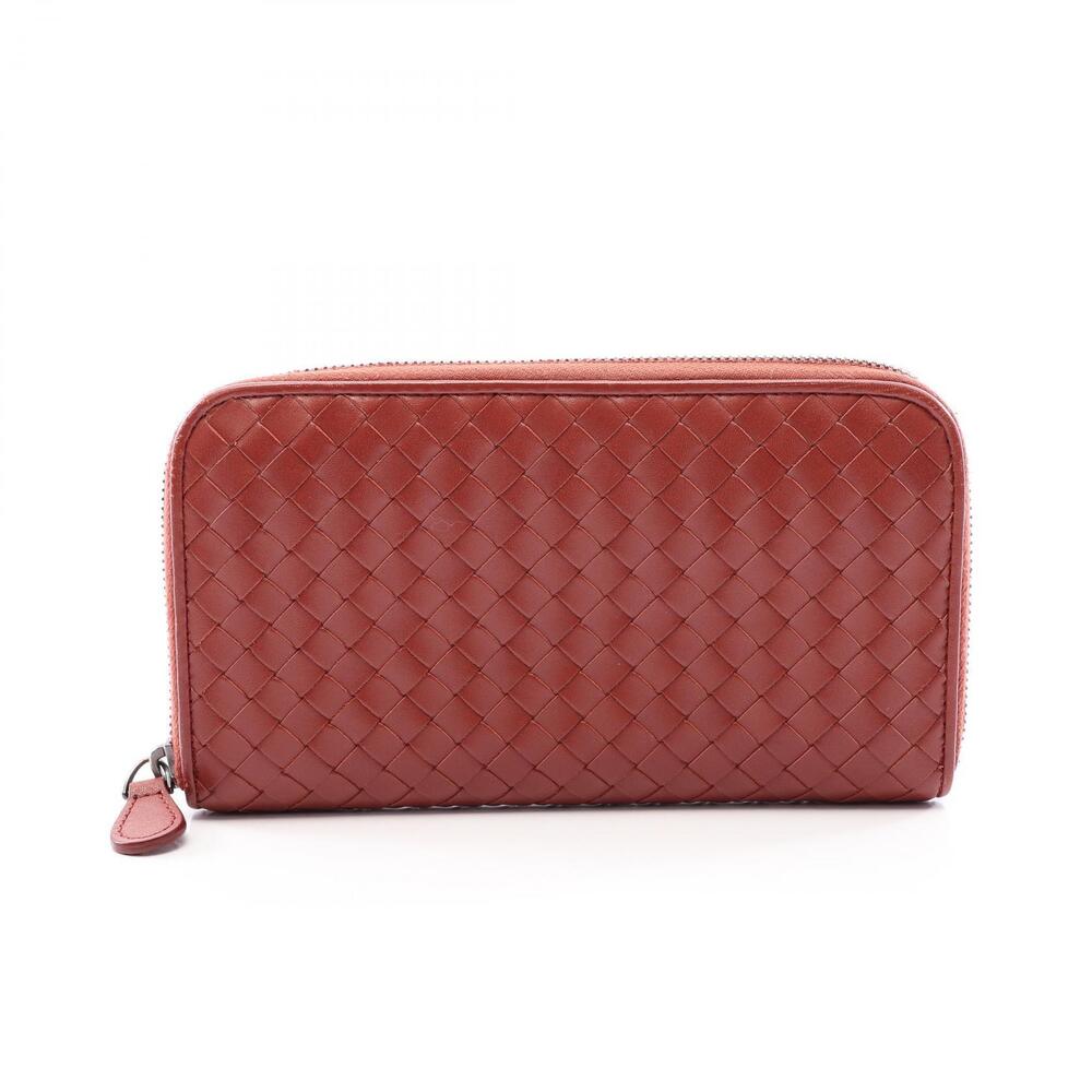 Bottega Veneta Intrecciato Round Long Wallet Leather Brown